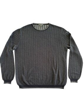 Vtg Ermenegildo Zegna Birdseye Knit Sweater IT 52 US L XL Cotton Rayon Pristine